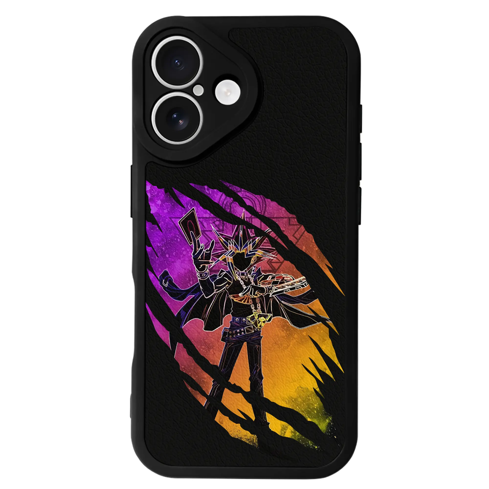 遊☆戯☆王 グッズ,武藤遊戯 - IPhone 16シリーズ対応 ・ シリコンスマホケース ・ レザー調 ・ 高精度フィット ・ 耐衝撃 ・ ワイヤレス充電対応 ・ 精密カット